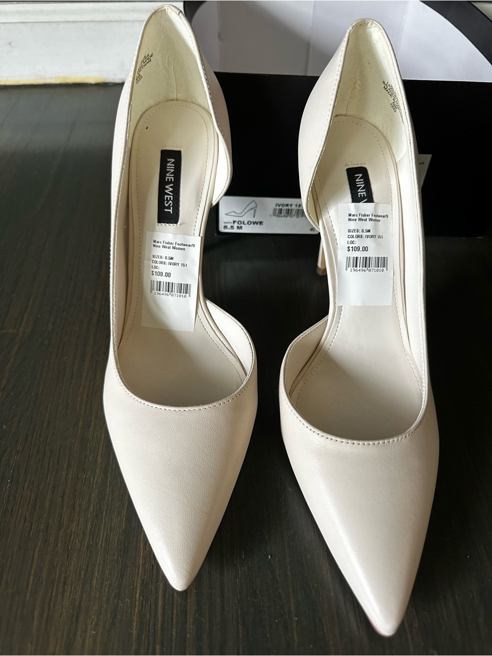 NEW Nine West Ivory Folowe Pointed Toe High Heels size 8.5 - Picture 2 of 4